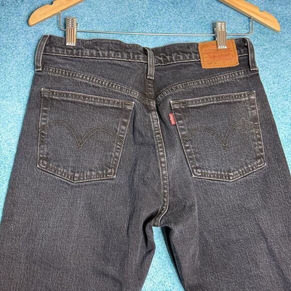 Levi’s 501 Women’s BlackJeans Sz 28x28 Button Fly Skinny Fits 28x27.5 Distressed - Picture 8 of 16